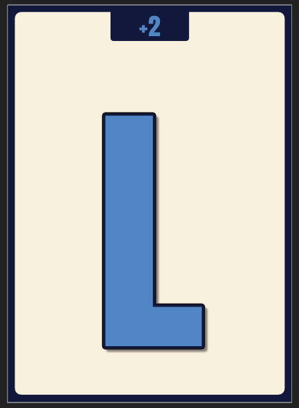 L letter card worth two points